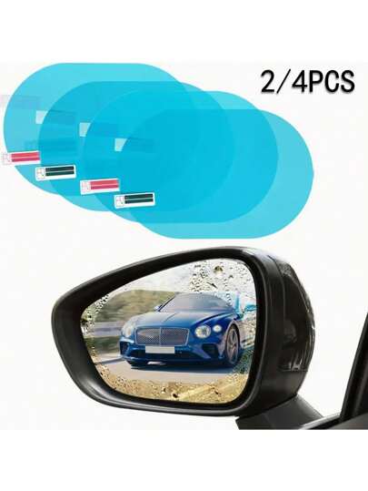 2/4 件装防雨防雾纳米涂层后视镜膜，适用于汽车后视镜和车窗