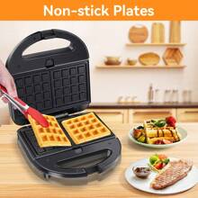 3 In 1 Sandwich Maker: Electric Sandwich Maker, Grill And Waffle Maker, 3 Removable Non-Stick And Interchangeable Plates, Thermostat, Cold Touch Handle, Vertical Storage, 750 W - EU E Type Plug(220-240V) - View 4