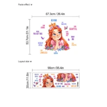 Self-Adhesive Fairy, Inspirational English Text, Cartoon Fairy Decoration Removable PVC Wall Sticker For Living Room, Entrance, Bedroom, Kids Room - Multicolor - View 16