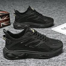 Men New Versatile Casual Breathable Sports Shoes - Black Gold - View 1