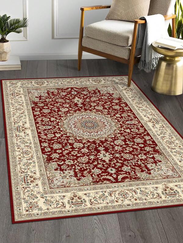 1 Pieza Alfombra De Área Negra Desgastada Con Estilo Vintage, En Forma De Rectángulo Con Fibra De Poliéster Suave Y Cómoda, Fácil De Cuidar Y Lavar, Adecuada Para El Pasillo, Al Lado De La Cama, La Decoración Del Piso De La Sala De Estar Y El Dormitorio