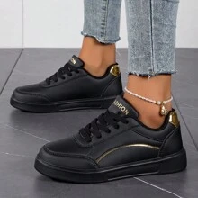 4 temporadas Nuevos zapatos de lona para mujer, zapatillas casuales ligeras, zapatos estudiantiles negros, suela blanda, impermeables, calzado deportivo de ocio plano