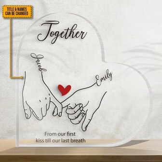 Custom Quote Name - I Love You Forever & Always - Personalized Custom Heart Shaped Acrylic Plaque Anniversary Gifts For Couple Birthday Graduation