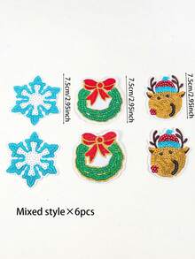 Nhãn dán sắt Giáng sinh, Cây thông Noel lấp lánh, Nhãn dán thêu, Bông tuyết sáng, Vòng hoa nai sừng tấm, Tất ông già Noel may trên quần áo, Nhãn dán, Quần jean, Mũ, Áo sơ mi, Áo len, Đồ trang trí - Nhiều màu - Xem 2