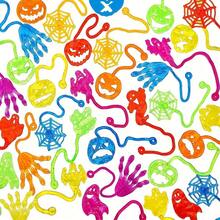 20 Stück, gemischte Halloween Stretchy Sticky Hände Kürbis Geist Party Geschenke, Halloween Süßigkeiten oder Tricks Geschenkspielzeug für Leckereientüten, Schatzkisten, Klassenzimmerpreise, Piñata-Füllungen, Weihnachten