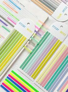 160 Pieces In 1 PET Ultra-Thin Strip Solid Color Index Sticker Sticky Note Student Transparent Color Highlight N Times Color Sticky Note Long Strip Index Sticky Note, Transparent Sticker, Writable Transparent Waterproof Student Reading Marker Sticker Back To School