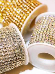 10Yards/Roll SS6-SS16 Crystal Rhinestones Chain Sliver Base Sew-On Glue-On For Clothes DIY Garment Accessories Trim Chain