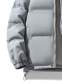 Men's Hooded Padded Coat, Windproof Warm Fashionable Outerwear For Young Adults In Winter