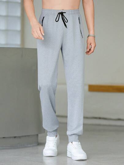 Men's Breathable Casual Sports Pants, Thin Outdoor Hiking Trekking Training Sweatpants For Summer