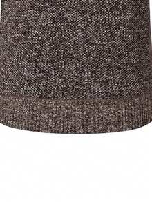 1 Stück Herren Strickjacke mit Kapuze, Teddy gefüttert, mit Kordelzug - Kaffeebraun - Übersicht 4