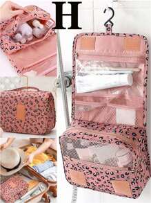 1 件大号挂钩防水折叠旅行洗漱包，女士化妆品剃须刀收纳包，适合暑假、学校、宿舍、游轮、礼物