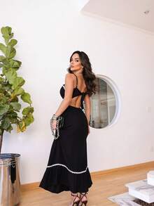 Sianinha Midi Dress (0056) - màu đen - Xem 4