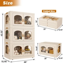 75GAL Storage Bins With Lids Large Stackable Storage Bins With Wheels And Door Storage Containers Box For Closet Organizers And Storage Plastic Drawer Storage For Bedroom Office Kitchen School - trắng - Xem 5