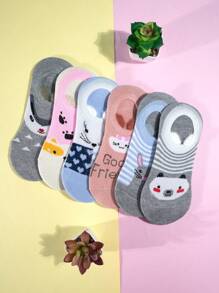 12 Pairs Of Invisible Socks With Ears For Women. Thin, Breathable And Super Comfortable With Different Designs In Each Package. - Multicolor - View 2