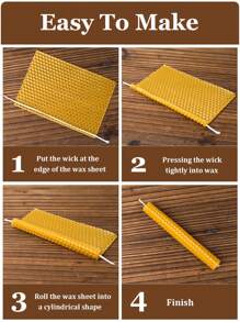 10片蜂蜡片，适合制作蜡烛，是送给手工爱好者的绝佳礼物 - Beeswax Sheet - 查看 5