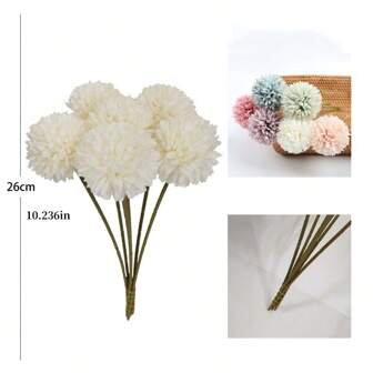 6PCS Hydrangea Flower Decor Artificial Flowers DIY Simulation Silk Floral For Home House Room Decorate Wedding Party Ornament