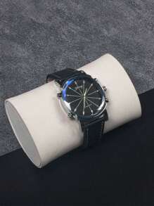 6入組男士禮品套裝，附禮盒、皮帶、錢包、手錶、眼鏡、鑰匙扣、原子筆，適用於紀念日、生日、男友、丈夫、兒子、父親的禮物組合 - 黑色 - 查看 3