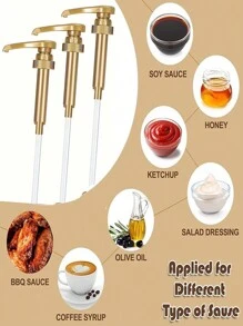 8cc 3pcs/5pcs Black/White/Gold Syrup Pumps, Syrup Pumps For 750ml/25.4oz Bottles, Syrup Pumps For Coffee Syrup Snow Cones, Creative Spice Bottle Pumps, Sauce Pump Dispensers, Pump Dispensers, Multi-Function Pump Dispensers For Oil Bottles, Kitchen Tools),No-Mess, Fixed Angle Design, Anti-Clog, Spill-Proof, Easy-Flow, Fits Multiple Brands - Torani, DaVinci, Skinny, Upouria, Holy Kakow, And 1883