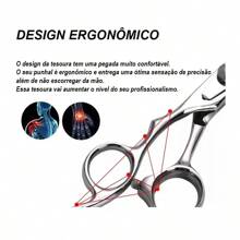 Professional Hairdressing Scissors 6" Stainless Steel Barber Shop And Salon - Bạc - Xem 3