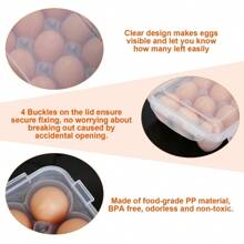 2Pcs Plastic Egg Holder Stackable Egg Storage Box Egg Rack For Refrigerator 18 Cavity Per Container Dishwasher Safe