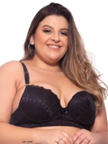 Kit 3 Plus Size Support Bra Reinforced Women's With Lace Cup Thick Adjustable Strap With Underwire - 彩色 - 查看 8