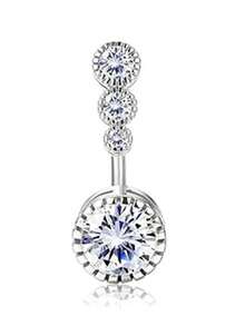 BESTEEL 1pc 14G Belly Button Bars Dangle Cute Butterfly Snake Evil Eye Heart Clear CZ Clicker Dangly Belly Button Rings For Women Belly Button Piercinging - Multicolor - View 9