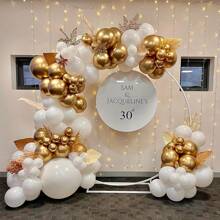 67 piezas de globos de látex blancos y dorados de 12 pulgadas, globos metalizados dorados y blancos adecuados para decoraciones de fiesta de cumpleaños, graduación, boda, despedida de soltera, también para decoraciones de fiestas de cumpleaños, bodas, San Valentín, Halloween, Navidad