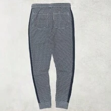 Men's Drawstring Waist All Over Print Track Pants Skinny Fit Casual Jogger Sweatpants Side Stripe Elastic Waist And Ankle Lightweight Gym And Fitness - 藏蓝色 - 查看 7