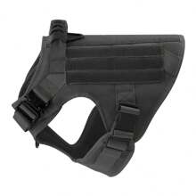 2pcs Tactical Dog Harness And Leash Set, Heavy Duty Adjustable Molle Handler With Handle For Medium-Large Dogs, Service Dogs, Military Dogs, Hiking, Hunting - Multicolor - View 6