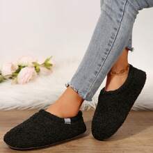 Women's Slippers Boots Memory Foam Fuzzy Booties House Shoes Winter Warm Indoor Outdoor - Black - View 6