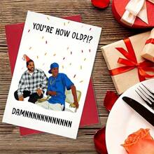 Tarjeta de cumpleaños con meme humorístico "¡¿Cuántos años tienes?!" para cualquier persona | Felicitación graciosa de celebración con sobre | Tarjeta de cumpleaños unisex