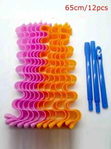 12pcs DIY Heatless Curlers - Magic Overnight Hair Styling Kit, Comfortable, Perfect For Curly Hair,Pink Accessories ,Hair Styling Tools