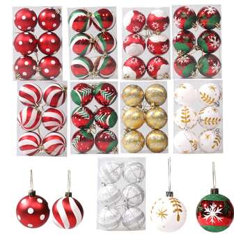 Shatterproof Plastic Christmas Tree Ornament Balls, Suitable For Holiday Party, Christmas Tree Decor, Wedding Decor, Christmas / Christmas, Christmas Decoration / Christmas Decor Best Gifts Birthday Home Decor Christmas Decorations Room Decor Winter