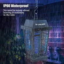 PALONE Solar Bug Zapper 4500V Electric Mosquito Zapper Outdoor Updated Fly Zapper Indoor Rechargeable Mosquito Killer With Solar Panel & Type-C Cable Fly Trap With UV Light For Flies Gnats Moths - 黑色 - 查看 7