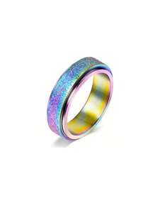 1pc Stainless Steel Fidget Ring Rotating Ring Cool Spinner Ring Stainless Steel Fidget Ring Anxiety Ring For Men Size 6/7/8/9/10 - Rotating Ring - View 23