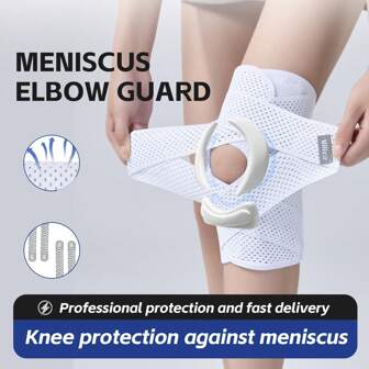 Vilico 1 Rodillera blanca y negra con tamaño ajustable, rodillera deportiva de compresión en dos sentidos, con soporte bilateral integrado para el menisco y la rótula, con soporte de resorte bilateral integrado, transpirable y ligera, apta para fitness, running, levantamiento de pesas, voleibol, bádminton, esquí, ciclismo, montañismo, escalada, danza, campamento al aire libre, pesca, adecuada para hombres y mujeres, accesorios de gimnasio, rodillera deportiva, rodillera de gimnasio