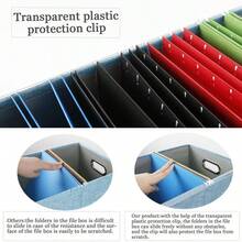 File Organizer Box,Filing Box With Lid,File Box For Letter/Legal File Folder Storage, Portable Hanging File Box For Office/Decor/Home,1 Pack,Black-Box Only - Light-blue - View 2
