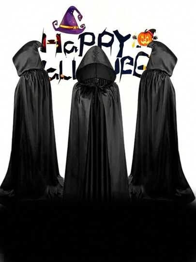 1 PC Halloween Peleryna Halloween Cosplay Peleryna Halloween Holiday Party Must-Have Czarny Peleryna Peleryna Cosplay Czarownica Czarny Peleryna Zły Wampir Halloween Party Dorosły Peleryna 120 cm / 150 cm / 180 cm / 47,2 "/ 59,06" / 70,8 "Peleryna W Różnych Rozmiarach, Boże Narodzenie