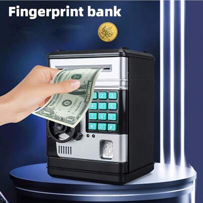 圣诞装饰指纹 ATM 银行箱：安全储蓄，语音提示和自动滚动 - 完美之选，或圣诞礼物