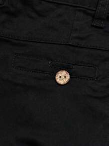 Pantalones casuales con logo bordado para niños pequeños, primavera y otoño - Negro - Ver 9