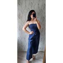 palazzo de mezclilla - Azul lavado oscuro - Ver 1