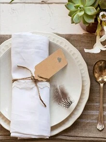 100 piezas/paquete Etiquetas de regalo de papel kraft vintage con corazón hueco colgante, etiquetas decorativas para embalaje de repostería - corazón hueco - Ver 2