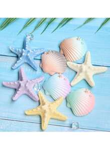 1pc Or 8pcs Starfish Cake Toppers Undersea Party Theme Birthday Party Cake Toppers, Mermaid Birthday Party, Christening Ceremony Cake Toppers - Multicolor - View 9