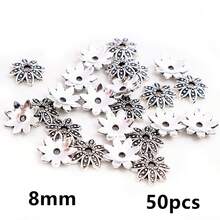 50pcs 8mm 10mm Beads Cap Zinc Alloy Metal Flower Shape Spacer Bead End Caps Findings For DIY Jewelry Making End Caps - Beas Caps - View 7