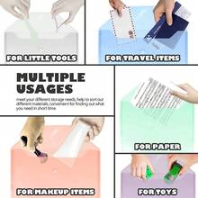 10 Transparent File Bags, Morandi Colored Plastic Wallet A4 Waterproof Plastic Folder With Buttons, Plastic Wallet Folder For Storing Documents, Suitable For Office School - Multicolor - View 7