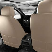 Universal Faux Leather Car 5 Seat Covers Full Set Protector For SUV Sedan Truck, C0103 - Màu be - Xem 6