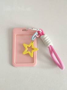 Paquete de tarjeta de estudiante para niñas, colorida, con forma de estrella, bandolera de plástico con llavero de cuerda, tarjeta de campus, tarjeta de estudiante, tarjetero, billetera, tarjetero de visita, tarjetero de crédito, tarjetero de identificación, billetera para mujer - Multicolor - Ver 11