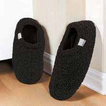 Comfy Women's Memory Foam House Slippers - Soft, Lightweight Boots With Curly Fleece And Cozy Polar Fleece Lining - 黑色 - 查看 3