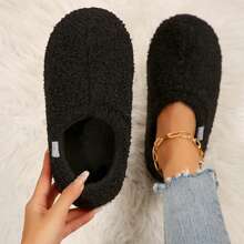 Women's Warm Boots Memory Foam Fuzzy Booties House Shoes Winter Warm Indoor Outdoor Slippers - Black - View 2