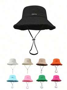 1 pezzo Cappello da pescatore da donna con coulisse sul bordo, in tessuto morbido, antivento, alla moda, adatto per uso quotidiano, pendolarismo, viaggi, vacanze e regalo di Ognissanti